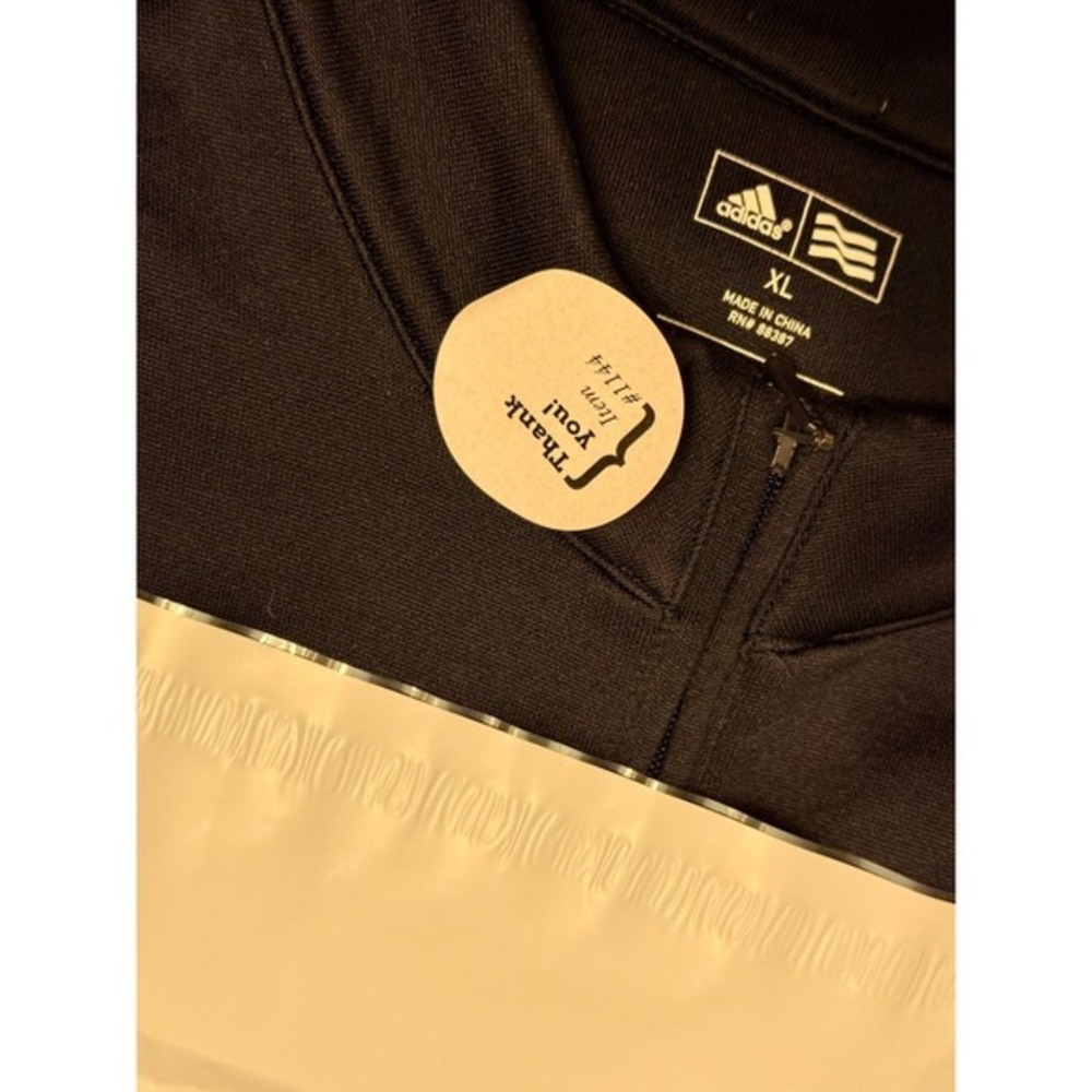 Adidas Golf XL Black Quarter Zip Pullover Long Sleeve Shirt Men's Athletic Top - Picture 7 of 7